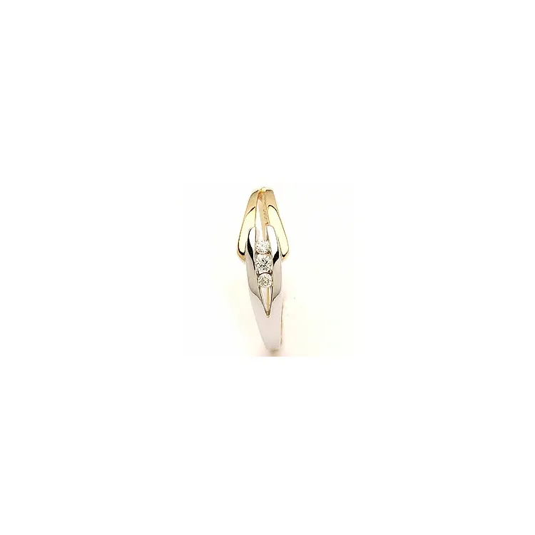 abstraktem Diamantring in 14 Karat Gold- und Weißgold 0,07 ct