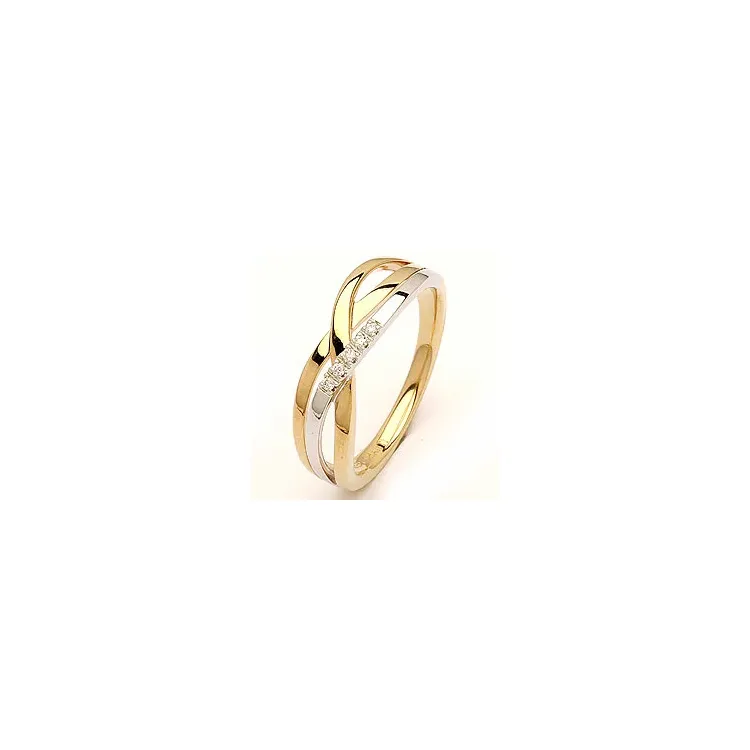 Diamantring in 14 Karat Gold- und Weißgold 0,03 ct