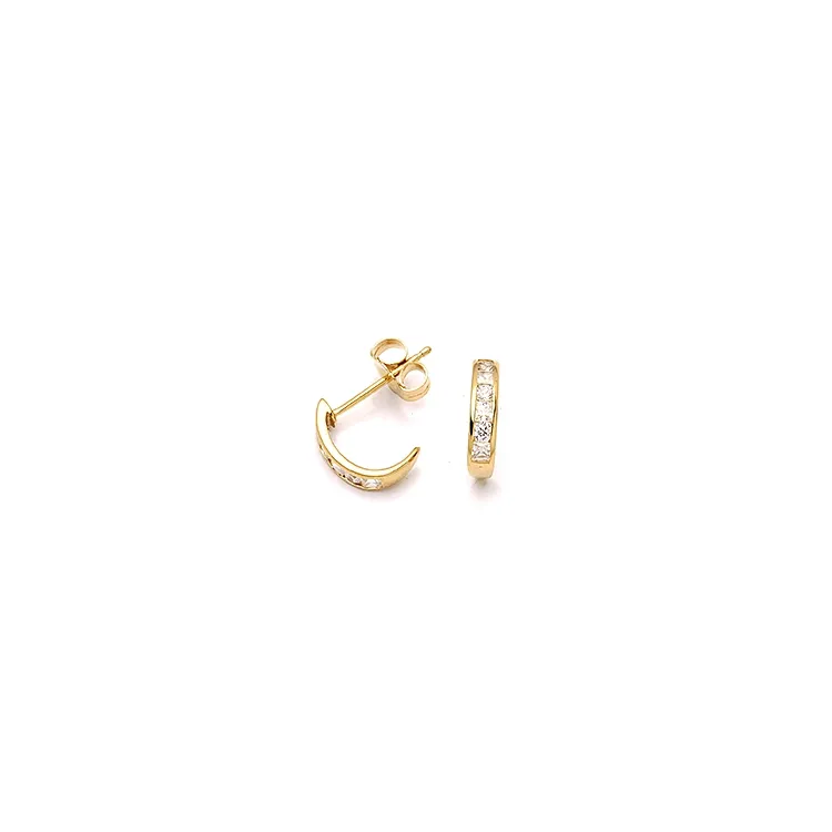 Zirkon Halbkreolen in 9 Karat Gold mit Zirkonen
