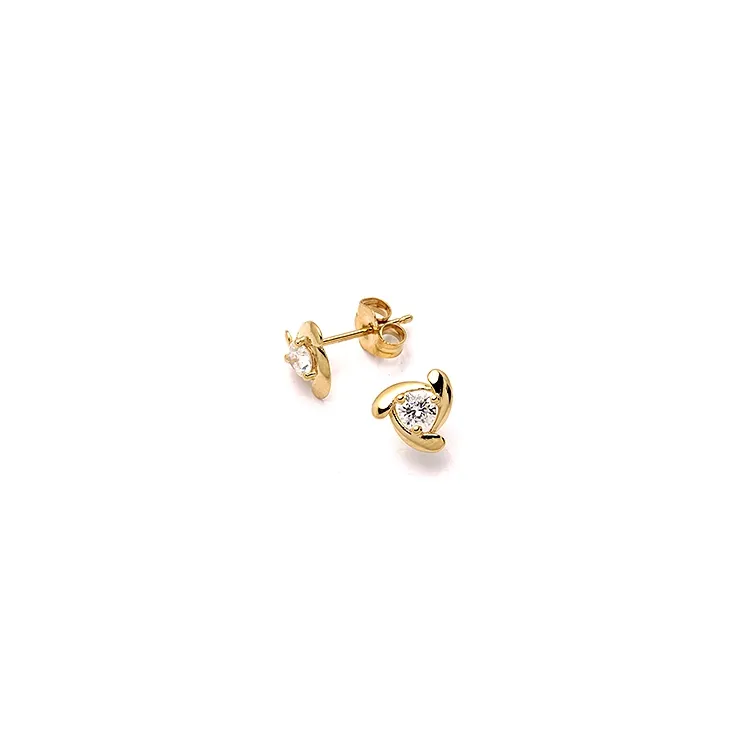 Kleinen Ohrringe in 9 Karat Gold mit Zirkonen