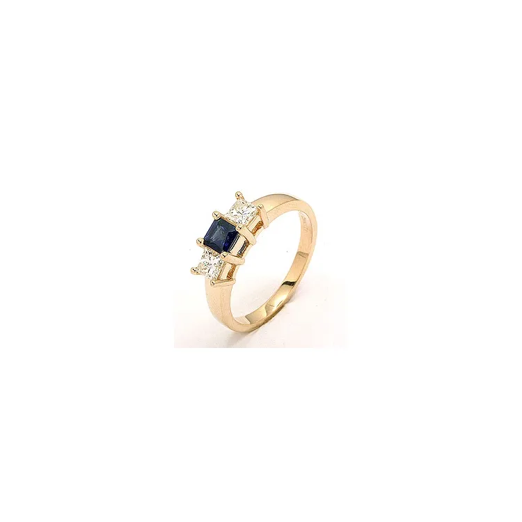Saphir ring in 14 karat gold 0,52 ct 0,36 ct