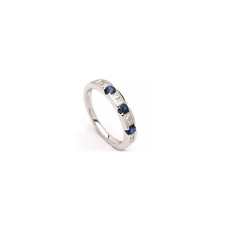 Saphir Diamantring in 14 Karat Weißgold 0,27 ct 0,41 ct
