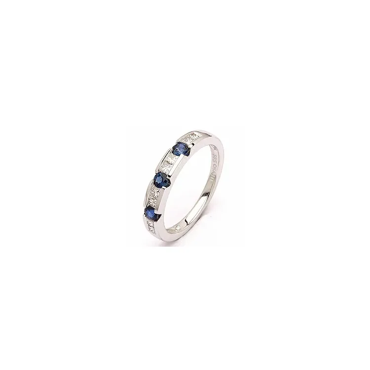 Saphir Diamantring in 14 Karat Weißgold 0,27 ct 0,41 ct
