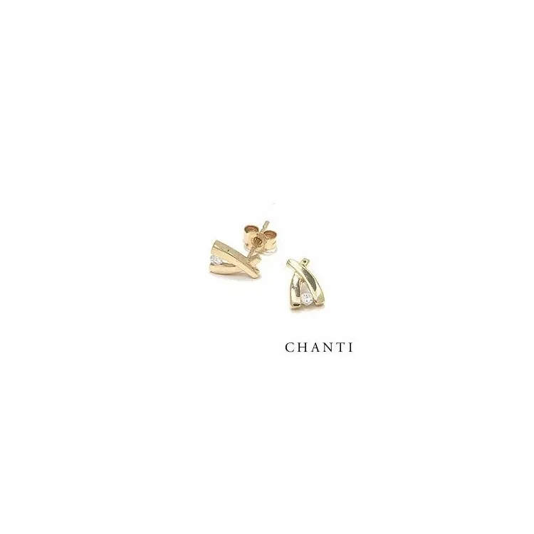 Dreieck Ohrstecker in 9 Karat Gold mit Zirkonen