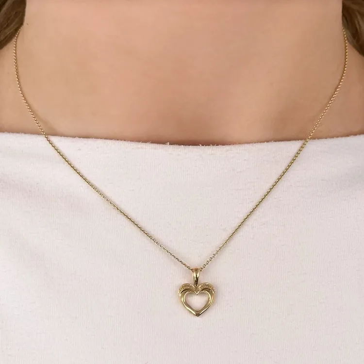 Herz Diamant Anhänger in 14 karat Gold 0,02 ct