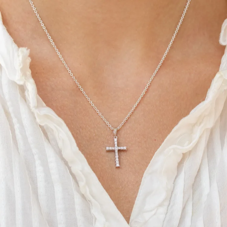 Kreuz Diamantanhänger in 14 karat Weißgold 0,28 ct