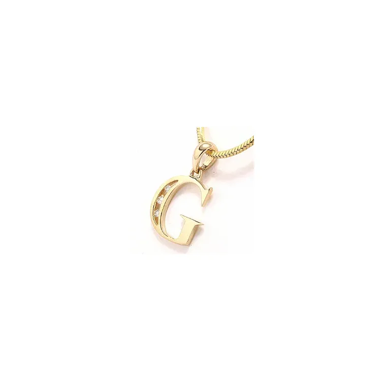 buchstab g Anhänger in 14 karat Gold 0,03 ct
