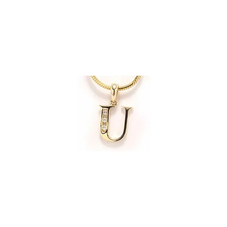buchstab u Anhänger in 14 karat Gold 0,03 ct