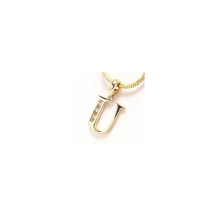 buchstab u Anhänger in 14 karat Gold 0,03 ct