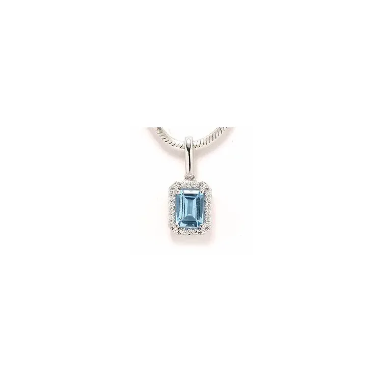 Topas Anhänger in 14 karat Weißgold 0,11 ct 1,20 ct
