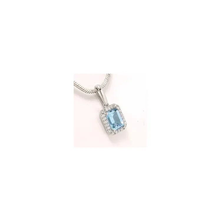 Topas Anhänger in 14 karat Weißgold 0,11 ct 1,20 ct