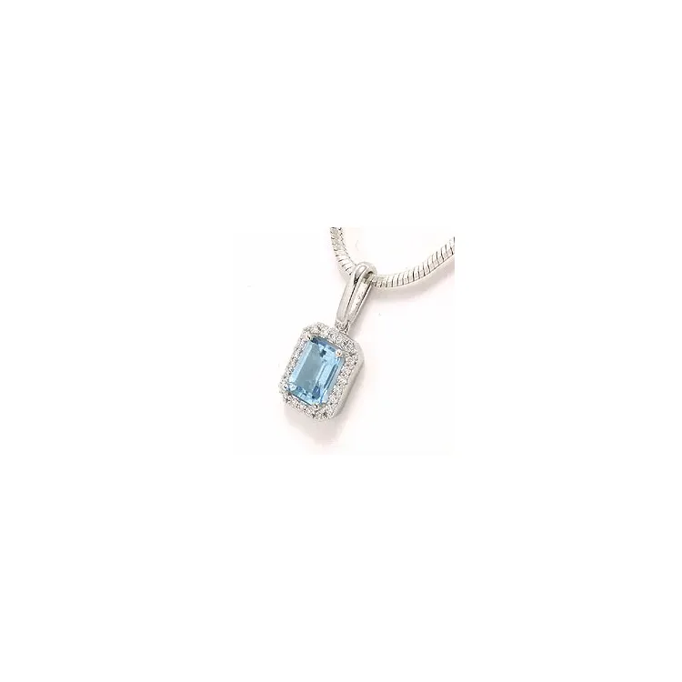 Topas Anhänger in 14 karat Weißgold 0,11 ct 1,20 ct