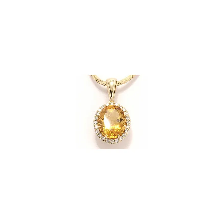 Citrin Anhänger in 14 karat Gold 0,12 ct