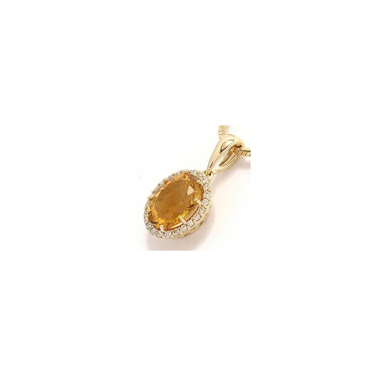 Citrin Anhänger in 14 karat Gold 0,12 ct