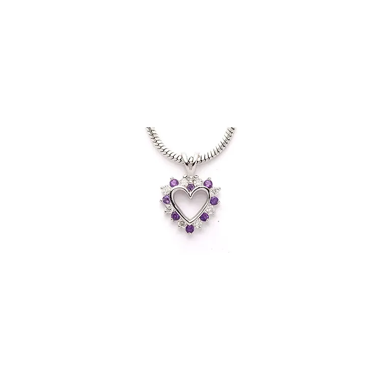 Amethyst Anhänger in 14 karat Weißgold 0,13 ct 0,13 ct