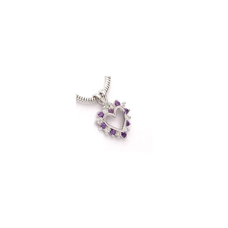 Amethyst Anhänger in 14 karat Weißgold 0,13 ct 0,13 ct
