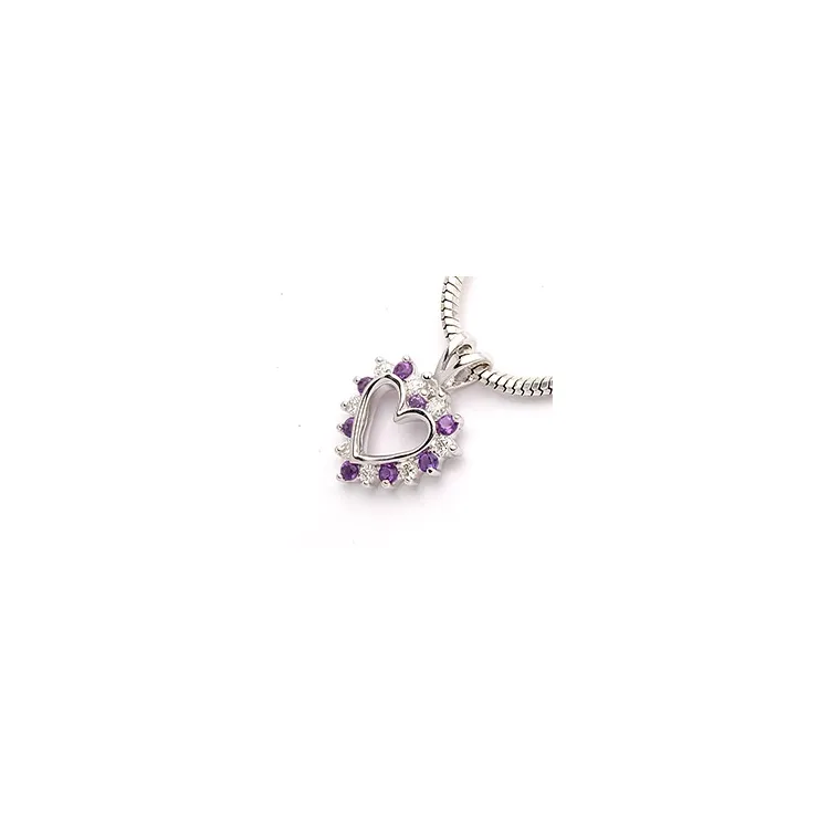 Amethyst Anhänger in 14 karat Weißgold 0,13 ct 0,13 ct