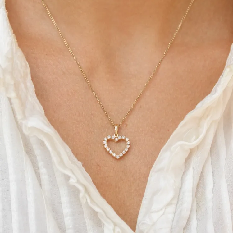 Herz Anhänger in 14 karat Gold 0,39 ct