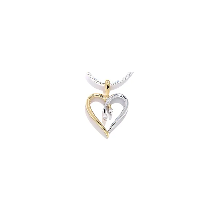 Diamant Anhänger in 14 karat Gold- und Weißgold 0,04 ct