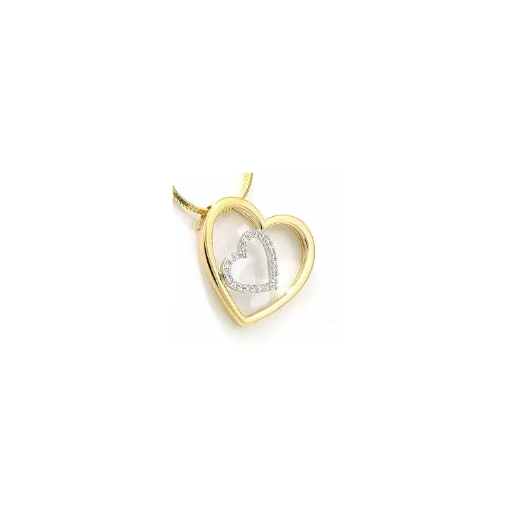 Diamantanhänger in 14 karat Gold- und Weißgold 0,12 ct