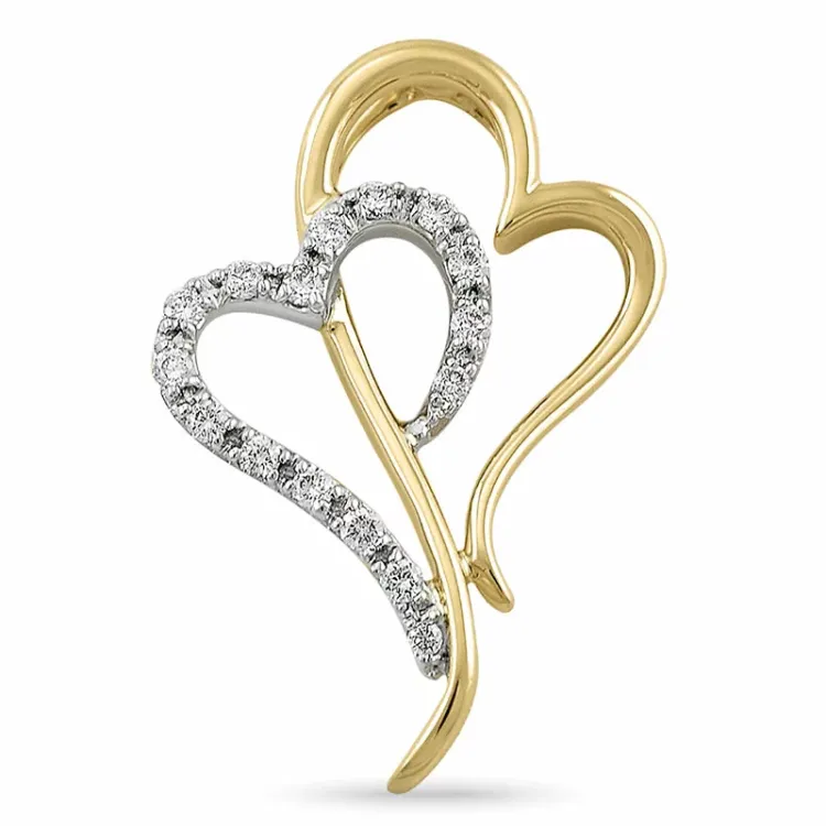 Herz Anhänger in 14 karat Gold- und Weißgold 0,11 ct