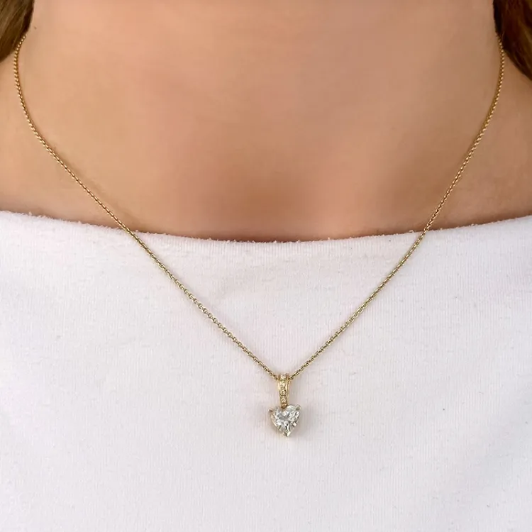 Herz Quarz Anhänger in 14 karat Gold 0,03 ct 0,80 ct