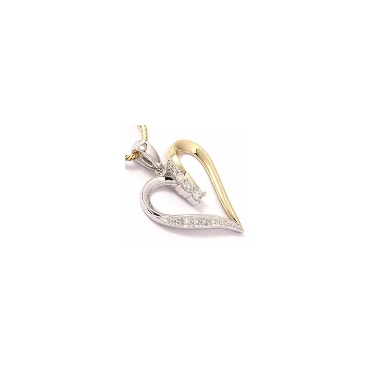 Herz Diamant Anhänger in 14 karat Gold- und Weißgold 0,19 ct