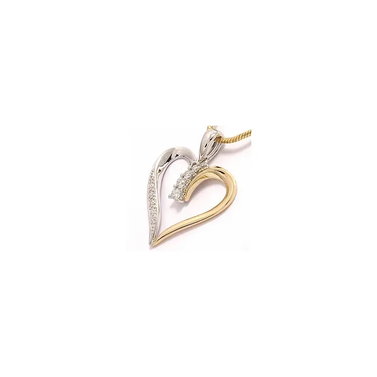 Herz Diamant Anhänger in 14 karat Gold- und Weißgold 0,19 ct