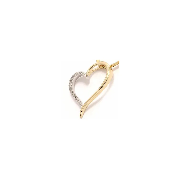 Herz Diamantanhänger in 14 karat Gold- und Weißgold 0,1 ct