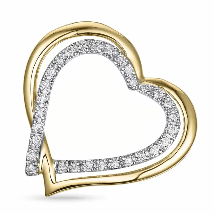 Herz Anhänger in 14 karat Gold- und Weißgold 0,23 ct