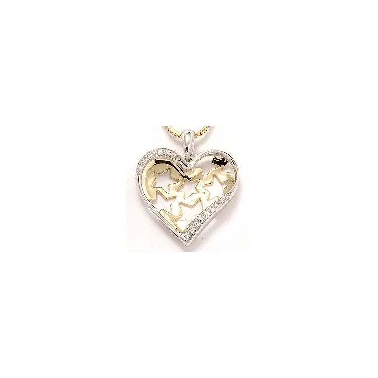 Herz Anhänger in 14 karat Gold- und Weißgold 0,11 ct