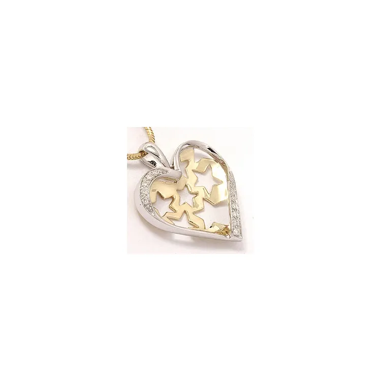 Herz Anhänger in 14 karat Gold- und Weißgold 0,11 ct