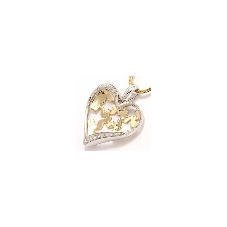 Herz Anhänger in 14 karat Gold- und Weißgold 0,11 ct