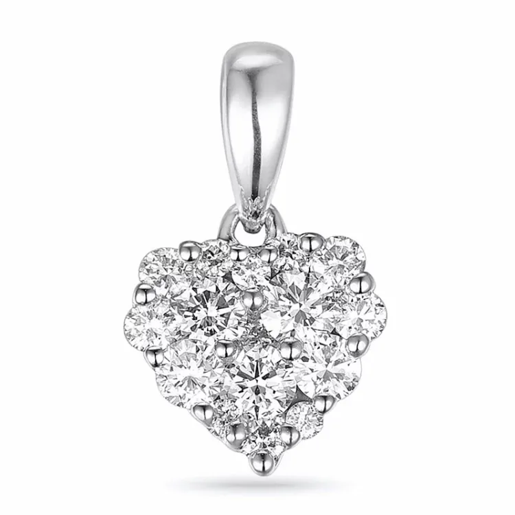 Herz Diamant Anhänger in 14 karat Weißgold 0,35 ct