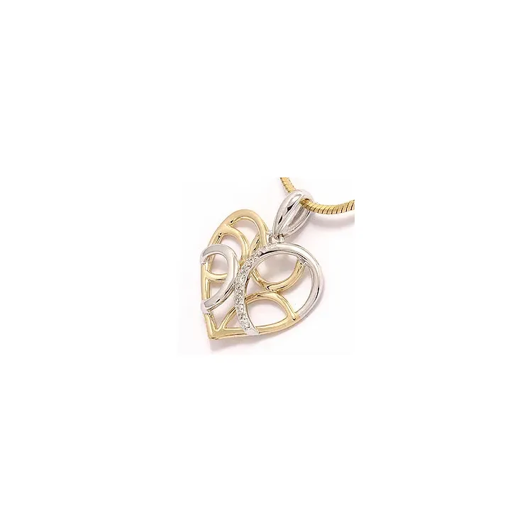 Herz Diamant Anhänger in 14 karat Gold- und Weißgold 0,05 ct