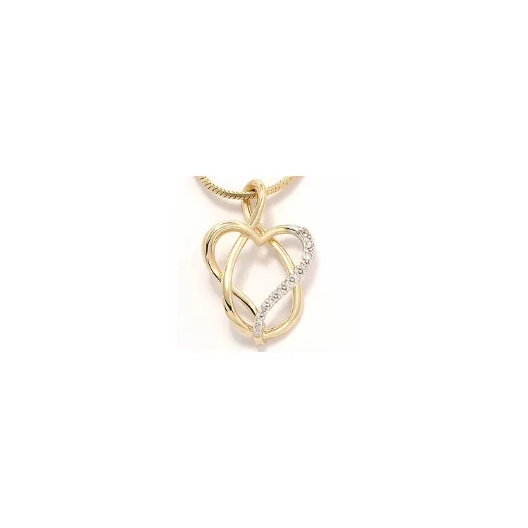 Herz Diamantanhänger in 14 karat Gold- und Weißgold 0,06 ct