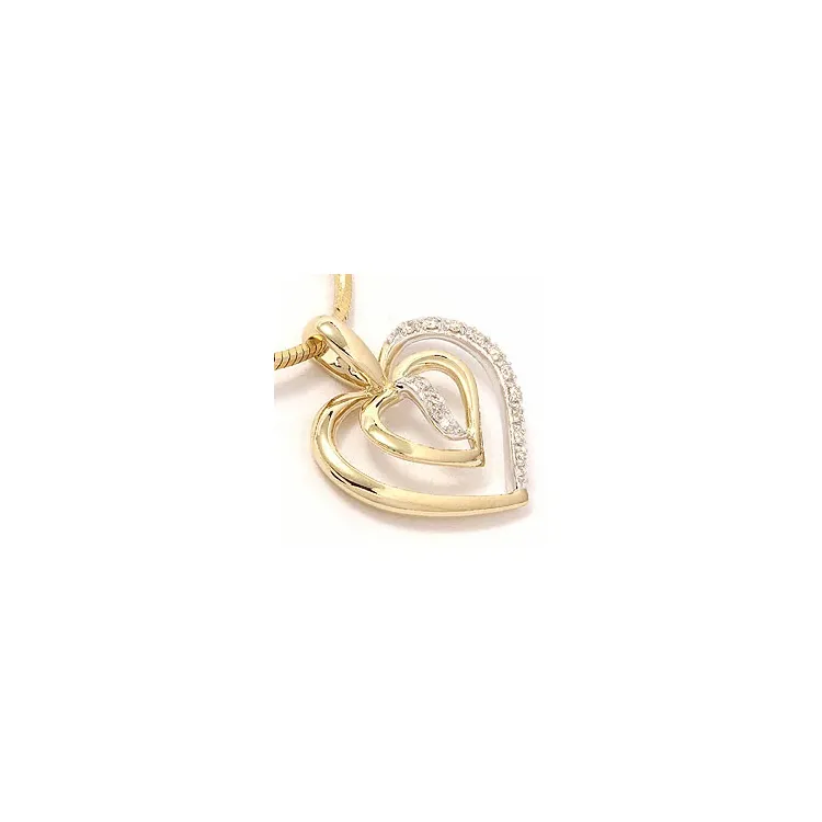Herz Diamantanhänger in 14 karat Gold- und Weißgold 0,07 ct
