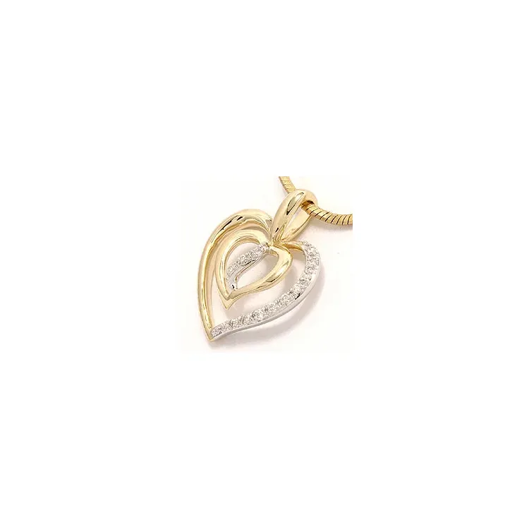 Herz Diamantanhänger in 14 karat Gold- und Weißgold 0,07 ct