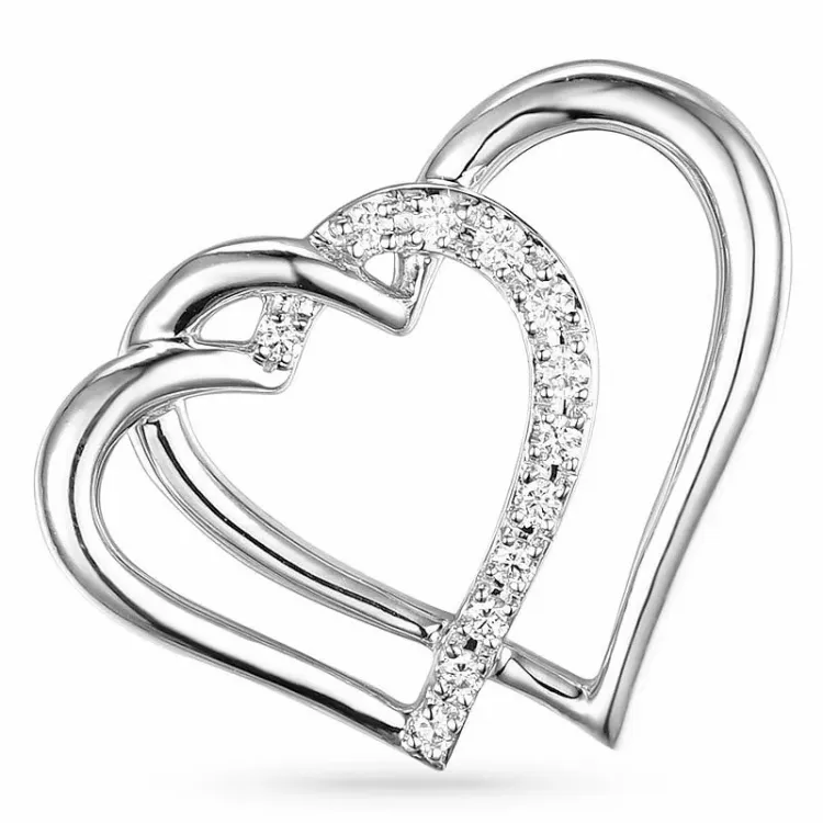 Herz Diamant Anhänger in 14 karat Weißgold 0,08 ct