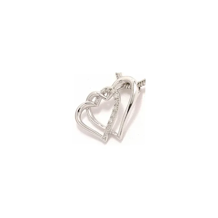 Herz Diamant Anhänger in 14 karat Weißgold 0,08 ct