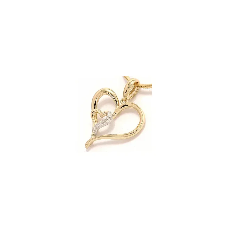 Herz Diamant Anhänger in 14 karat Gold- und Weißgold 0,03 ct