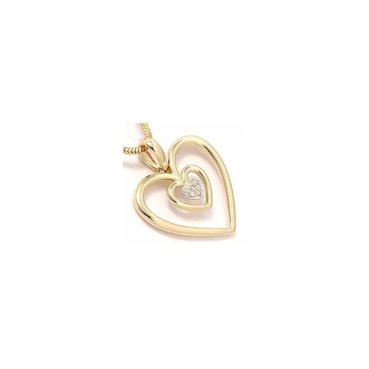 Diamant Anhänger in 14 karat Gold- und Weißgold 0,03 ct