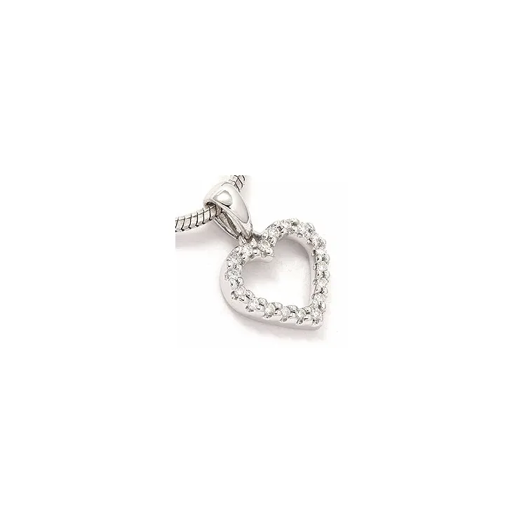 Herz Anhänger in 14 karat Weißgold 0,13 ct