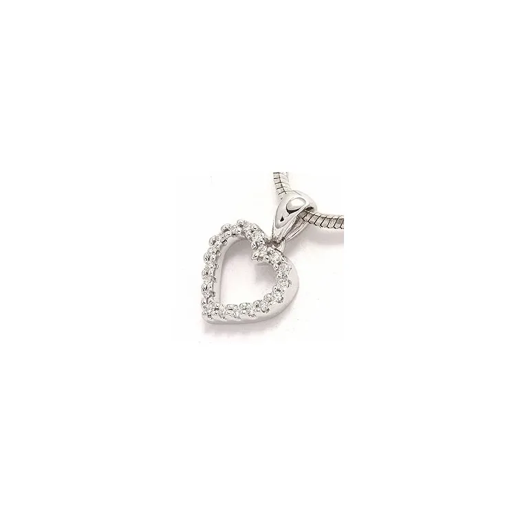 Herz Anhänger in 14 karat Weißgold 0,13 ct