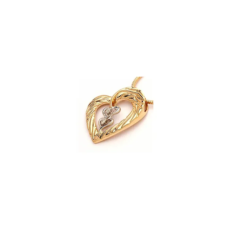 Herz Diamant Anhänger in 14 karat Gold- und Weißgold 0,02 ct