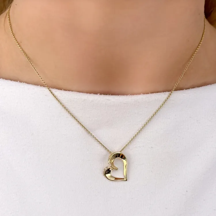 Herz Diamantanhänger in 14 karat Gold 0,06 ct