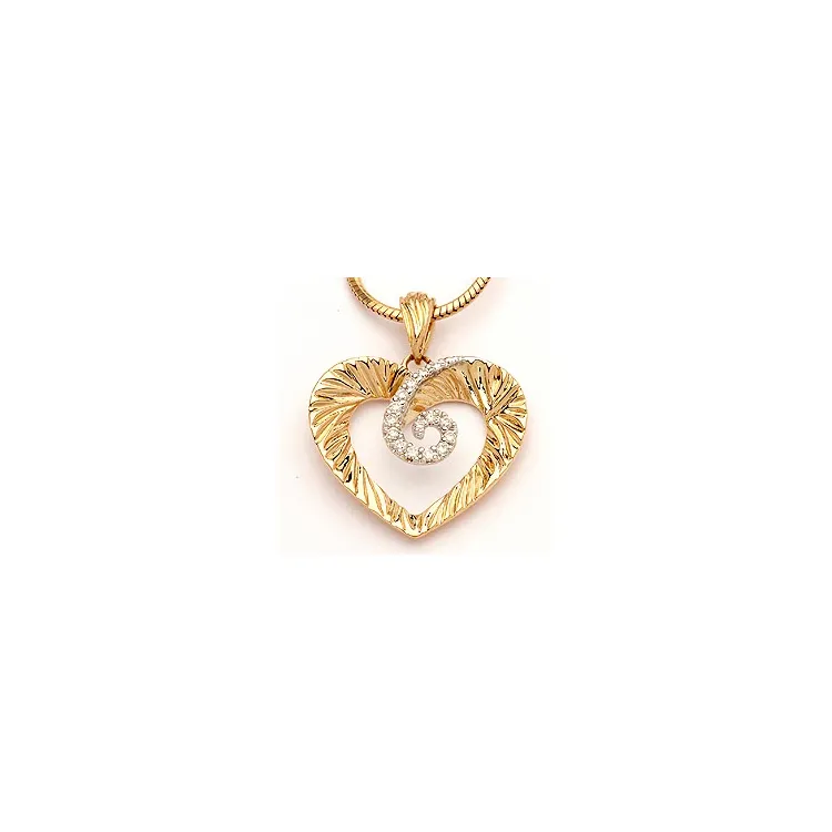 Herz Anhänger in 14 karat Gold- und Weißgold 0,11  ct