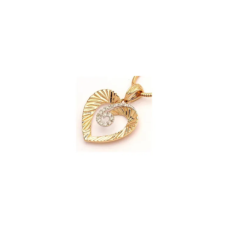 Herz Anhänger in 14 karat Gold- und Weißgold 0,11  ct