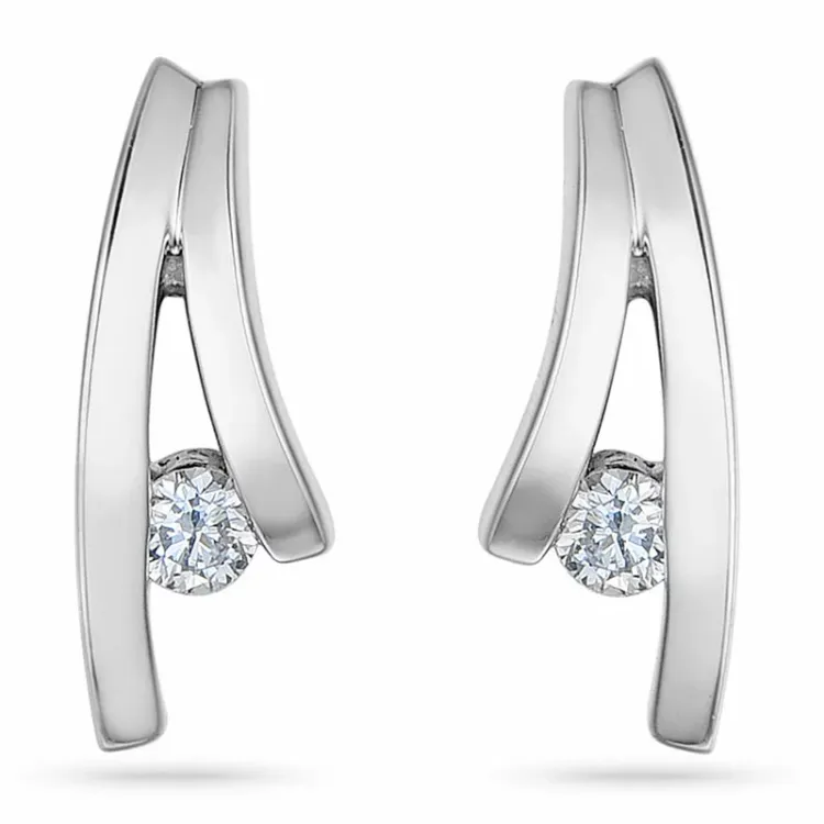 Brillantohrringen in 14 Karat Weißgold mit Diamant