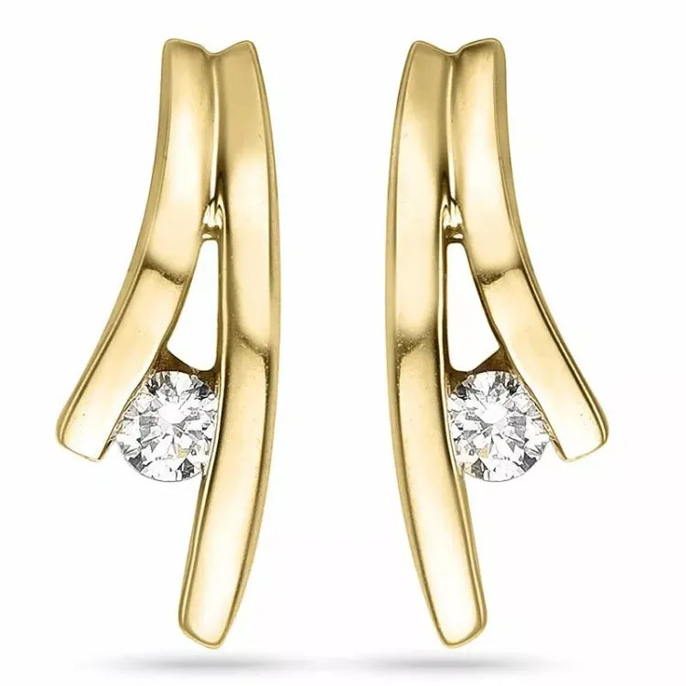 Ohrstecker in 14 karat gold mit diamanten 